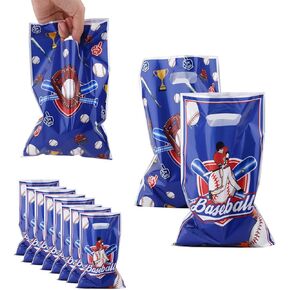 Tinoaly 50pcs Baseball Gift Bags, 9.84x6.1in Sports Theme Goodie Bags Baseball Party Favors for Festival Birthday Presents Packing Candy Snack Treat Goodie Goody Supplies