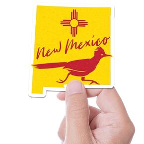 Roadrunner New Mexico Flag Sticker, Albuquerque Santa Fe NM Gift, Southwest Sticker for Water bottle, Laptop, or Bumper
