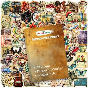 PARTH IMPEX 370Pcs Vintage Scrapbook Stickers - Retro Style Vinyl Decals for Journaling Laptops Water Bottles, Handbooks, Junk Diaries, Scrapbooks, and DIY Crafts
