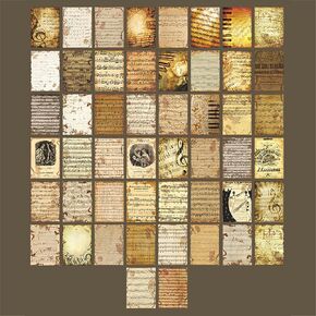 Doraking Vintage Music Washi Paper Stickers Scrapbook Supplies Pack (50 Pieces) for Junk Journal Bullet Journals Planners Craft Kits Aesthetic Cottagecore Collage Album