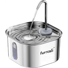 Stainless Steel Cat Water Fountain,Automatic Pet Water Fountain for Cats and Small Dogs,108oz/ 3.2L Cat Drinking Fountain with Filters, Ultra-Quiet, Elevated Dog Fountain Bowl