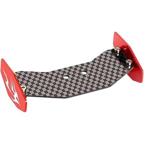 RC Tail Wing Carbon Fiber Easy Install DIY Aluminum Alloy RC Truck Lightweight Repair Replace Parts Replacement, Red