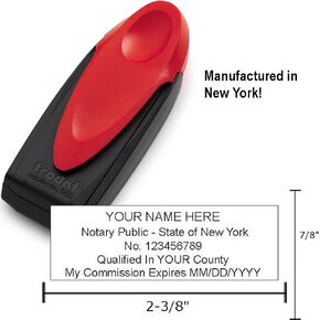 Red Standard Mobile Notary Pocket Stamp (Black Ink) | New York