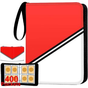 Trading Card Binder 4-Pocket, 400 Top-Loading Slots Collectible Trading Card Album with 50 Removable Double-Sided Pages for MTG, TCG Game Cards and Sports Cards Storage - Black