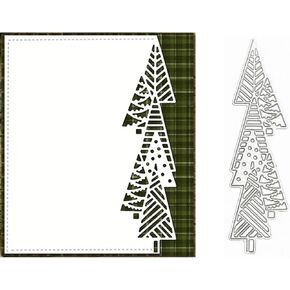 Christmas Tree Border Metal Die Cuts, Xmas Trees Edge Frame Cutting Dies Cut Stencils for DIY Photo Decorative Embossing Paper Dies for Scrapbooking Card Making