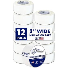 شريط حاجز بخار أبيض بعرض 2 بوصة × 196 بوصة - لعزل باب المرآب، ومساحات الزحف، والإصلاح، ودرزات الطبقة السفلية، ودرزات عزل المباني المعدنية in Kuwait