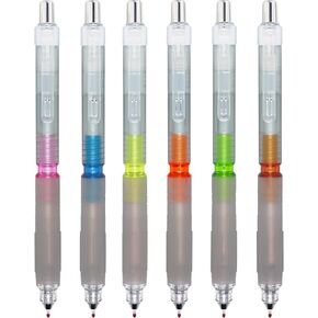 DUNBONG 0.5mm Fine Point, Black ink gel pens, Retractable Gel Pens, Quick Drying, Writing Drawing, Box of 6 Pens