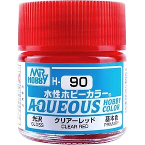 H90 Gloss Clear Red 10ml Bottle, GSI Aqueous Color