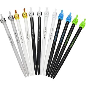 Maydahui 30 Pcs Cute Cat Dog Tail Clicker Retractable Pens Novelty Japanese Little Kitten Rollerball Pens Black Ink For Cat Lovers Student Shcool Office Supplies Stationery Party Favors