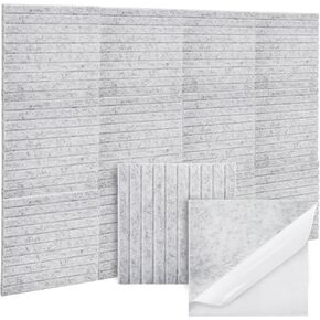 YOUEON Large Cork Board Alternative 48" x 36", 12 Pack Bulletin Board Felt Wall Tiles with Removable Adhesive Tabs, Pin Boards for Home, Office, School, Gray