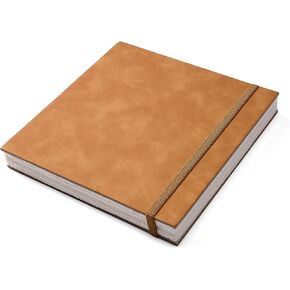 tumuarta Deckle Edge Paper Sketchbook, 92 LB, 150 GSM, 80 Sheets Mixed Media Paper, Acid Free, Handmade Journal Hardbound Vintage Sketch Book for Pencil, Ink, Markers, Acrylic and More (8" X 8")