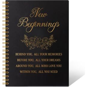 New Beginnings 160 Pages Blank Spiral Notebook, Funny Going Away Gifts for Coworkers, Leaving Farewell Gifts for Colleagues, Moving Away Gifts for Friends, Divorce Gifts Housewarming Gifts