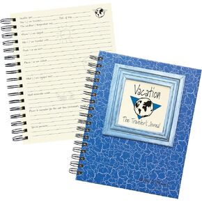 Write it Down series by Journals Unlimited, Guided Journal, Vacation, The Traveler's Journal, Full-size 7.5"x 9", Blue Hard Cover, Made in USA