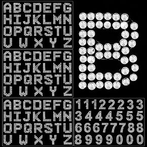 Rhinestone Stickers, 3 Sheets A-Z Glitter Letter Stickers and 1 Sheet 0-9 Bling Number Stickers Self Adhesive Bling Crystal Alphabet Sticker for DIY Crafts
