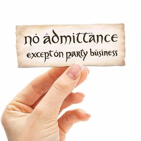 No Admittance Except on Party Business Book Sticker for Hydroflask - Funny LOTR Movie Quote Decal for Laptop - Nerdy Gift for Book Lovers