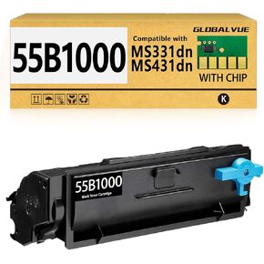 55B1000 Toner Cartridges 1 Pack (with Chip) Compatible with Lexmark 55B1000 Toner Cartridges for Lexmark MS331dn, MS431dn, MS431dw, MX331adn, MX431adn, MX431adw, MX432adwe Printer