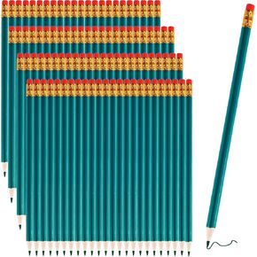96 Pcs Colored Pencils with Eraser Pre Sharpened Pencils Erasable Wood Checking Pens #2 HB Correcting Pens for School Office Supplies Grade Map Check Test Drawing Editing (Red, Green, Blue, Purple)