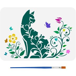 FINGERINSPIRE Pirate Adventure Painting Template with Brush 11.6x8.2inch Treasure Chest Template Skull Painting Stencil Parrot Painting Stencils Reusable DIY Art Craft Stencil Pirate Theme Stencil