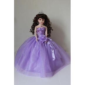 18" Porcelain Quinceanera Umbrella Doll (Quince Anos) Centerpiece ~ KW18631-5 ~ (Lavender)