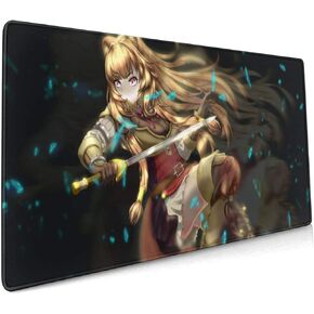 The Rising of The Shield Hero-Raphtalia Anime Mouse Pad 15.7 X 35.4 Inch (40 X 90 cm) Soft Gaming Mouse Mat Ultra Thick 3mm Extended Large Pattern_1 One Size