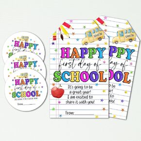 40PCS Welcome Back to School Stickers-A Little Treat to Make The First Day Sweet First Day to School Gifts for Teens-Teacher Reward & Motivational Labels-Students Classroom Favors & Supplies-A01