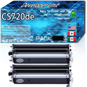 Compatible for Lexmark CS720de Replacement Developer Unit Used with C4150 CS720de CS720dte CS725de CS725dte Printer, High Production Multiple Options (4 Pack Black)