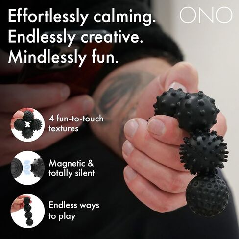 علامات ONO - كرات مغناطيسية للسيليكون مع دمامل محكم ، نتوءات ، وموجات | متعة للعب مع Tidget لعبة للبالغين | تساعد في تخفيف التوتر والقلق والتوتر (الخزامى ، مجموعة من 8) in Kuwait