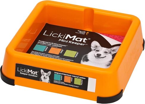 LickiMat Mini Keeper. Designed to Enhance LickiMat Experience and Extend LickiMat into Full Feeder for Small Dogs. (Orange) in Saudi Arabia