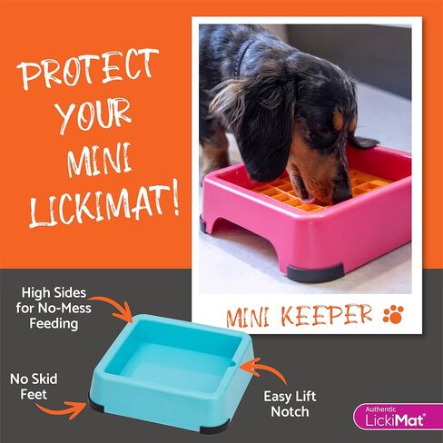 LickiMat Mini Keeper. Designed to Enhance LickiMat Experience and Extend LickiMat into Full Feeder for Small Dogs. (Orange) in Saudi Arabia