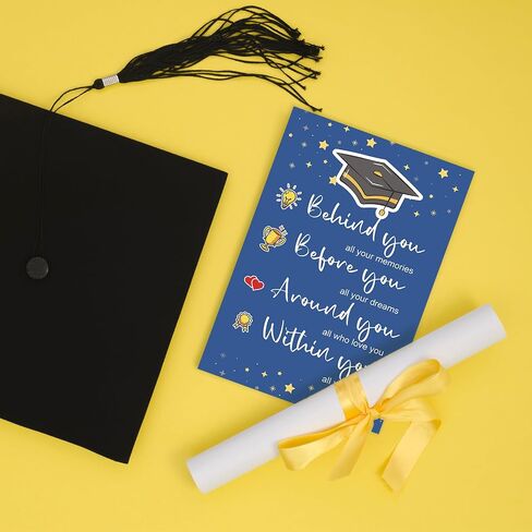Cute Graduation Card for Him Her, Funny Graduation Card Gift for Graduate, Congratulations on Grad Card Gift, Behind You Before You Around You Within You Card in Kuwait