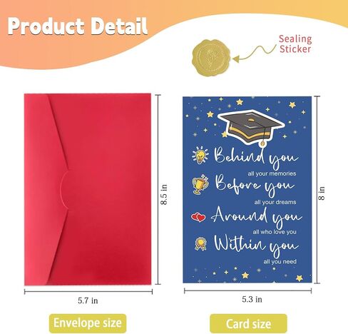 Cute Graduation Card for Him Her, Funny Graduation Card Gift for Graduate, Congratulations on Grad Card Gift, Behind You Before You Around You Within You Card in Kuwait