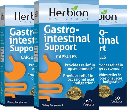 Herbion Naturals Gastro-intestinal Support Herbal Blend for Upset Stomach Relief, Gastrointestinal Health and Function, Occasional Acid Indigestion, Healthy Intestinal Flora, 60 Vegicaps in Saudi Arabia