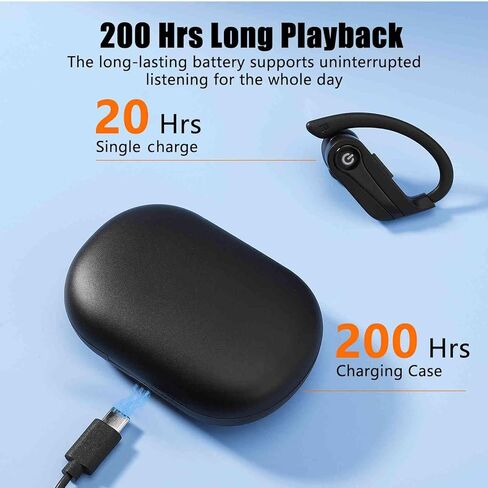 سماعات أذن لاسلكية Q63 لجهاز Amazon Fire HD 10 (2021) مع صوت غامر، سماعات رأس رياضية بتقنية البلوتوث True 5.0 فوق الأذن مع علبة شحن - مكالمات استريو وتحكم باللمس IPX7 ومقاوم للعرق وصوت جهير عميق in Saudi Arabia