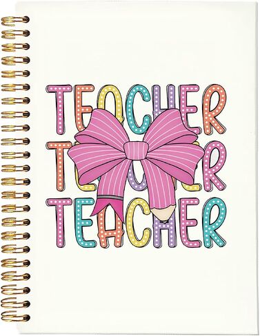 Coquette Pink Bow Teacher Notebook Journal, Teacher Gifts for Women, Best Teacher Gifts, Teacher Appreciation Gifts Notebook, Teacher Office Supplies, 5.5x8.3 Inch in Saudi Arabia
