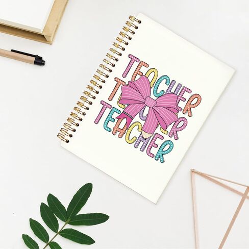 Coquette Pink Bow Teacher Notebook Journal, Teacher Gifts for Women, Best Teacher Gifts, Teacher Appreciation Gifts Notebook, Teacher Office Supplies, 5.5x8.3 Inch in Saudi Arabia