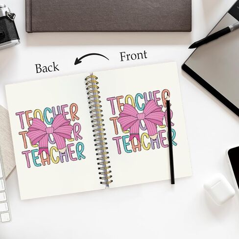 Coquette Pink Bow Teacher Notebook Journal, Teacher Gifts for Women, Best Teacher Gifts, Teacher Appreciation Gifts Notebook, Teacher Office Supplies, 5.5x8.3 Inch in Saudi Arabia