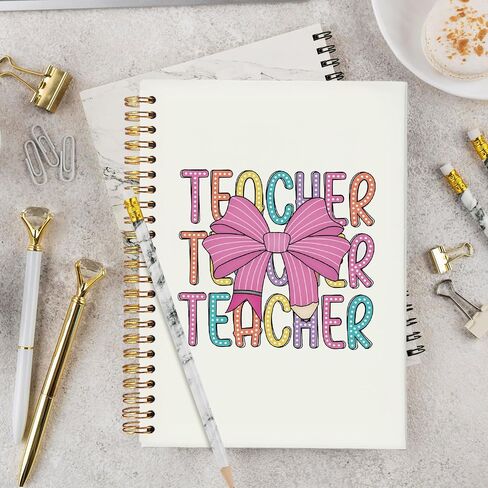 Coquette Pink Bow Teacher Notebook Journal, Teacher Gifts for Women, Best Teacher Gifts, Teacher Appreciation Gifts Notebook, Teacher Office Supplies, 5.5x8.3 Inch in Saudi Arabia