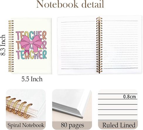 Coquette Pink Bow Teacher Notebook Journal, Teacher Gifts for Women, Best Teacher Gifts, Teacher Appreciation Gifts Notebook, Teacher Office Supplies, 5.5x8.3 Inch in Saudi Arabia