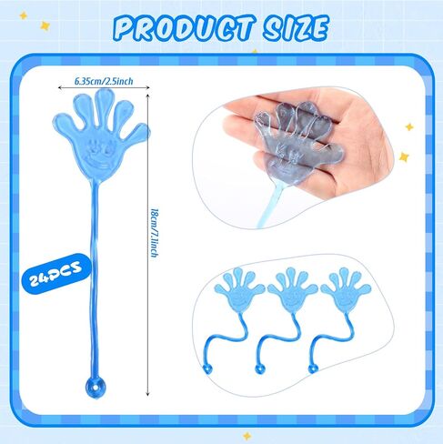 24 PCS Blue Licky Hands Bulk Stretchy Lesperty Hand Toy Mini Stepressy Hands Toys Toys for Kids Birthday Party Form in Saudi Arabia