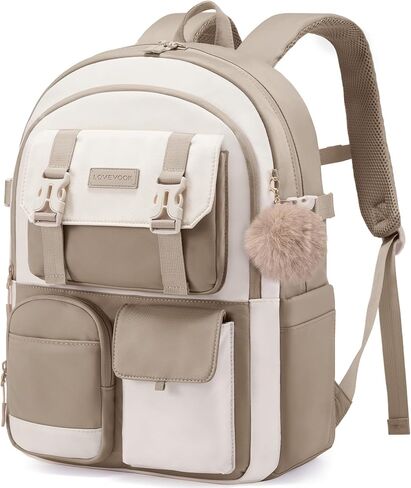LOVEVOOK School Backpack for Teen Girls, Student Backpack Purse for 8-16 Teenage, Cute Kid Bookbag with Large Cup Holder, Back to School Backpacks Fit 15.6 Inch Laptop, Large College Travel Bag Gift in Saudi Arabia