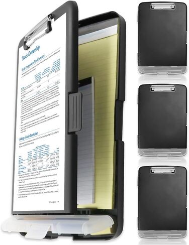 Sunnyclip Clipboard with Storage, Real Hinge Heavy Duty 8.5x11 Clipboards - with Pen Holder, Plastic Nursing Letter Size Storage Slimcase, Smooth Writing, for Paperwork Office Classroom in Saudi Arabia