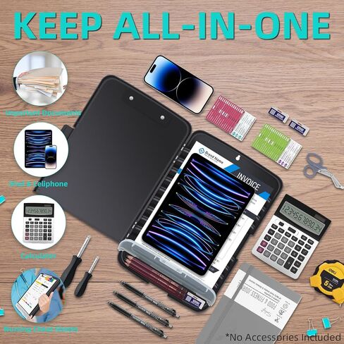 Sunnyclip Clipboard with Storage, Real Hinge Heavy Duty 8.5x11 Clipboards - with Pen Holder, Plastic Nursing Letter Size Storage Slimcase, Smooth Writing, for Paperwork Office Classroom in Saudi Arabia