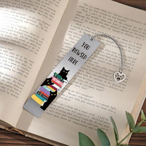 Cute Cat Bookmarks for Women - Funny Black You Pawsed Here Bookmark Gifts for Book Lovers Reader Aesthetic Page Markers Pendant for Reading Girls Bookworm Bookish Birthday World Book Day in Saudi Arabia