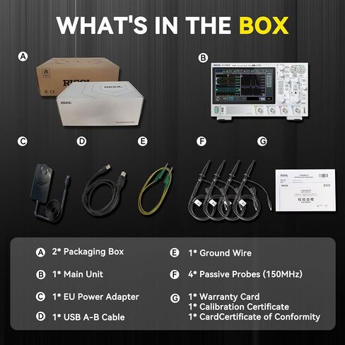 RIGOL Digital Oscilloscope DHO804 70MHz Frequency Band + 12-bit Vertical Resolution + Maximum 1.25 GSa/s Sample Rate + 1000,000 wfms/s Waveform Capture Rate + 4 Analog Channels in Saudi Arabia