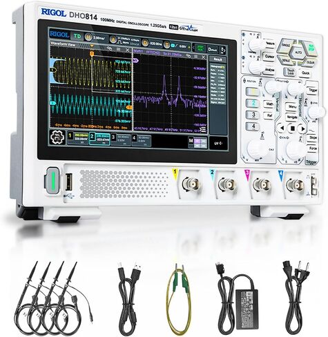 RIGOL Digital Oscilloscope DHO804 70MHz Frequency Band + 12-bit Vertical Resolution + Maximum 1.25 GSa/s Sample Rate + 1000,000 wfms/s Waveform Capture Rate + 4 Analog Channels in Saudi Arabia