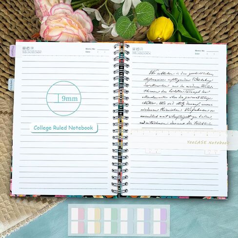 Hardcover Spiral Notebook Journal 5.7" x 8", 120 Pages Journals for Women Men, A5 College Ruled Notebooks, Cute Floral Letter Spiral Journal for Writing, Work, Business, School (S, A5) in Kuwait