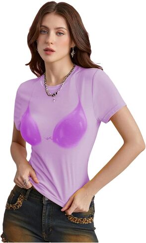 Floerns Women's Graphic Tees Summer Short Sleeve Bra Print T Shirts Crop Top in Saudi Arabia