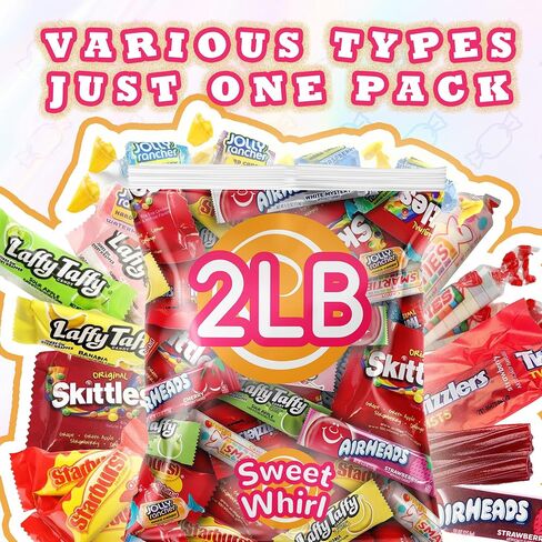 Candy Variety Pack - Assorted Candy Party Mix - 4 Pounds Bag - Bulk Candy Individually Wrapped - Large Candy Bag for Party Favors - Pinata Candy Mix in Saudi Arabia
