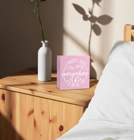 Travel Adventure Awaits Wooden Signs Desk Decor - Travel Decor, Camping Decor for Camper, Travel Gifts, I Haven't Been Everywhere but It's on My List in Saudi Arabia