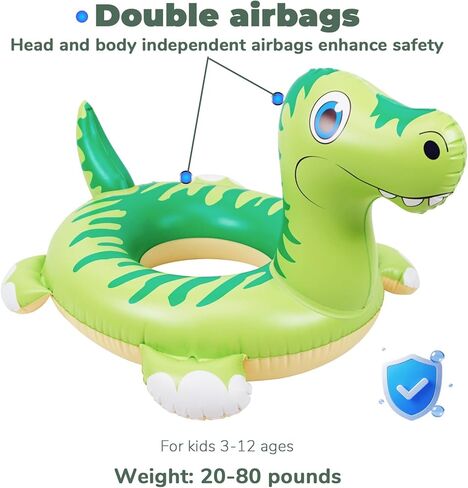 HOHQB Tyrannosaurus Inflatable Dinosaur Pool Float Kids 3-12, Pool Floatie for Toddler 3-5 Floating Pool Toys for Kids Ages 4-8 Girls Boys in Kuwait